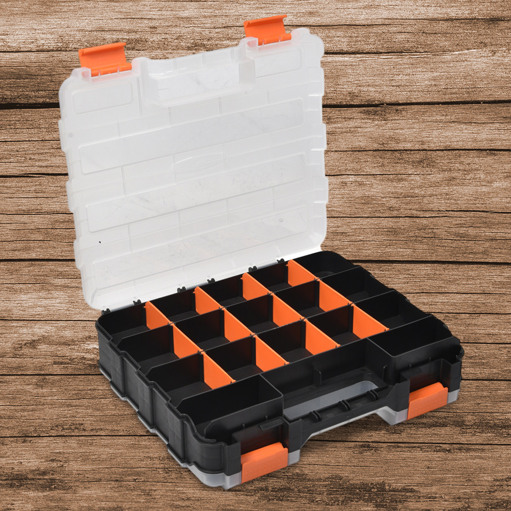 Double Side Tools Box Organizer Plastic Small Parts Storage Case Tool Storage Box Toolbox Container for Screws Nuts Nails Bolts. 