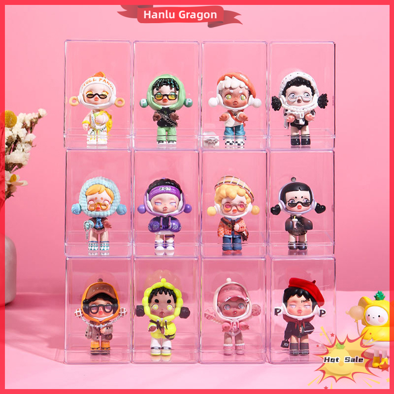 Hanlu 1Pc Figure Doll Display Box Small Model Storage Box Dust-Proof Box Protection Case Transparent Showcase Organizer Display Rack