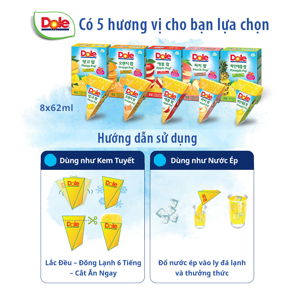 Nước Kem Tuyết Cam Ép Dole (62ml) (lẻ 1 túi)