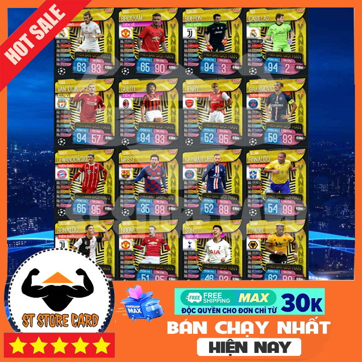 Thẻ cầu thủ match attax size poca phiên bản giới hạn limited vàng gold 2019/20 thẻ in custom st store card 115