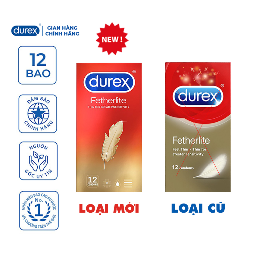 Bao cao su Durex Fetherlite Ultima siêu mỏng 12C CHE TÊN SẢN PHẨM