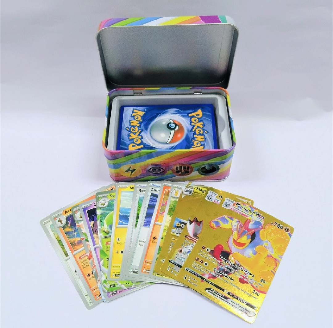 Kids Trading Pokemon Cards Set With Metal Box and 50 Cards Crown Zenith Model Set - A1000. 