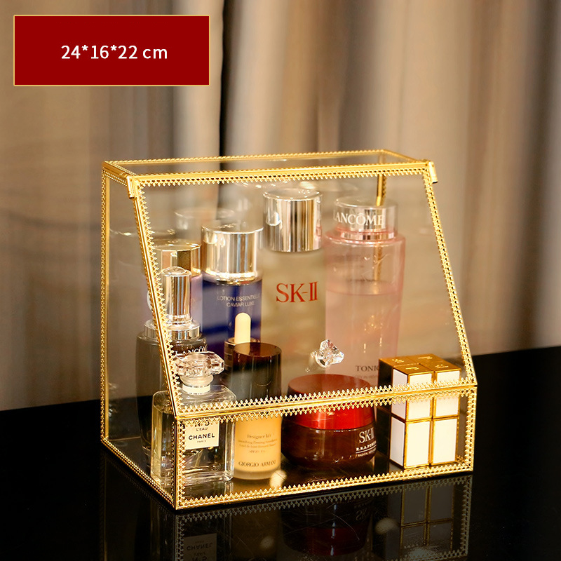 Cosmetic storage box Lipstick jewelry pen holder Desktop finishing rack Household dresser storage box Dustproof storage box with cover