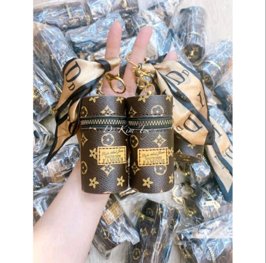 TÚI L.V MINI MÓC KHOÁ KÈM KHĂN,💖FREESHIP💖,size 10 cm CI