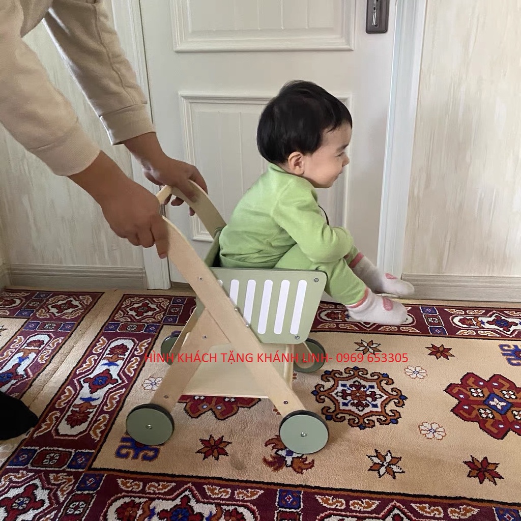 Đồ chơi xe đẩy siêu thị bằng gỗ  cho bé( nhiều mẫu)