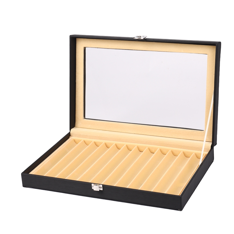 12 Pen Box Leather Pen Display Box PU Pen Storage Box Leather Pencil Case Storage Box