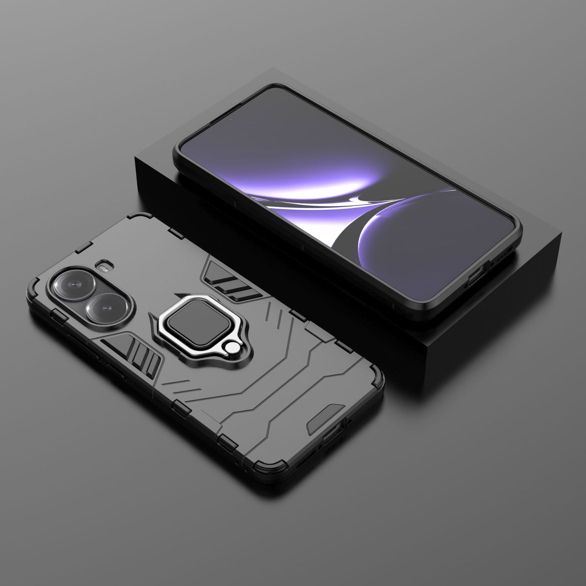 Xiaomi Poco X7 Shockproof Phone Case with Ring Holder.