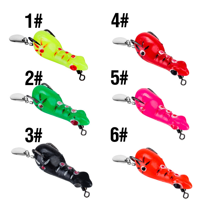 6Colors Topwater Soft Frog 4.7cm/5.2g Jump Frog Toman Bait 6Colors Floating  Casting Lure Artificial Snakehead Lures Swimbait With Spoon Double Hooks