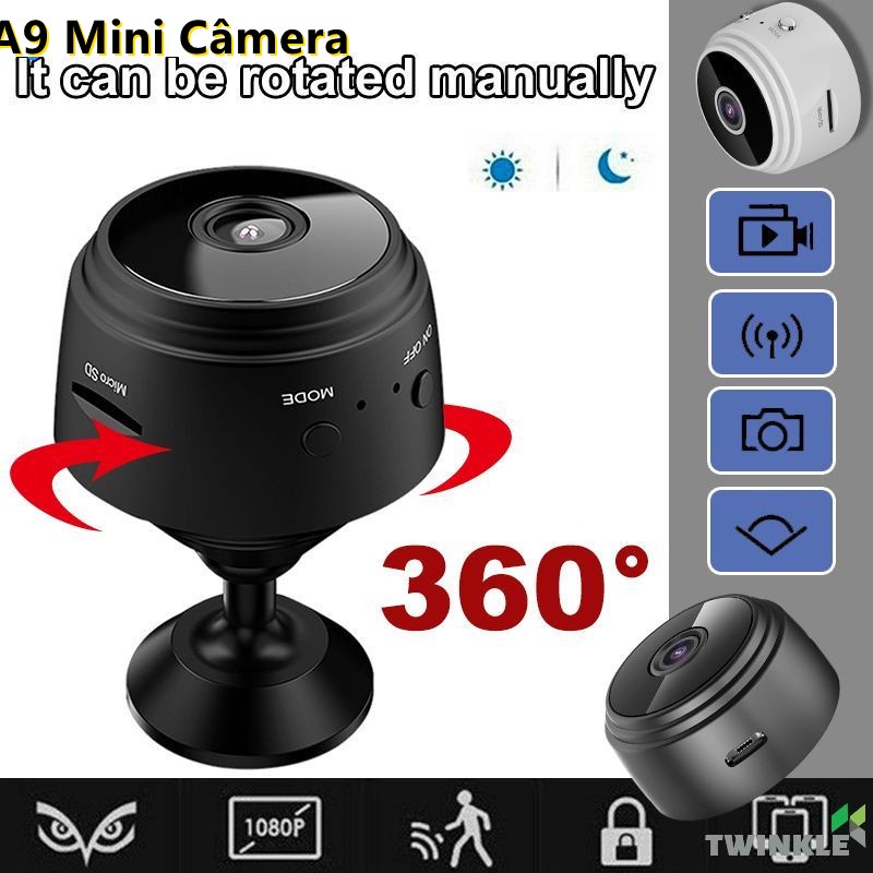 【Hàng tồn kho đã sẵn sàng】♥Miễn phí vận chuyển + COD♥A9 Mini Full-HD 1080P Nhỏ Camera Wifi IP WIFI Máy ảnh Mini quan sát ban đêm IR Camera micro cảm biến chuyển động Giá đỡ camera thẻ TF/CCTV