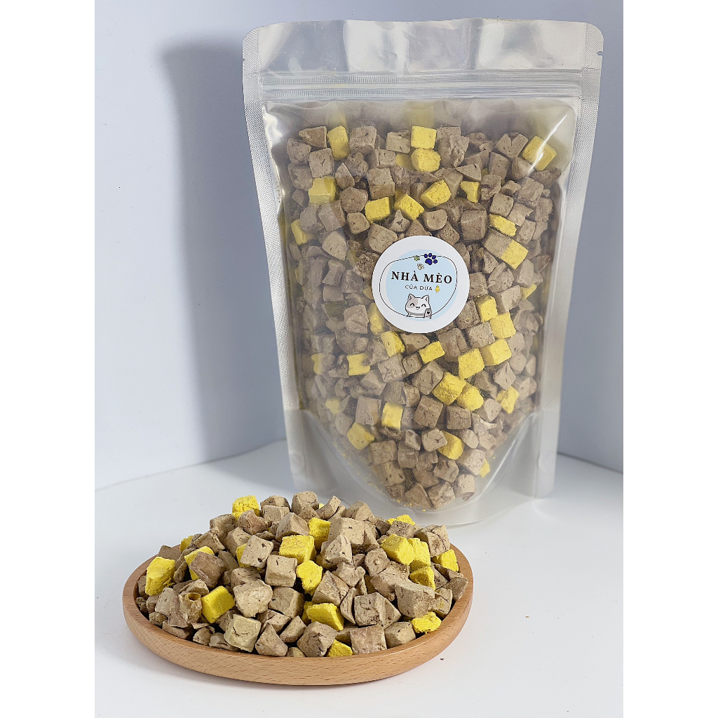 Gan mix trứng sấy khô, Thịt sấy khô cho chó mèo, giúp tiêu búi lông, hỗ trợ tiêu hoá, giảm rụng lông