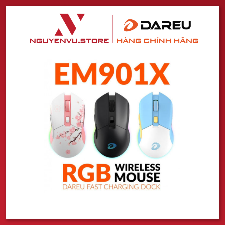 Dareu em901x RGB superlight wireless gaming mouse fast shipping dock mice-authentic