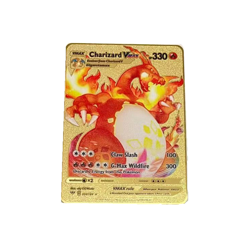 【Trick or Treat Alliance Mall】10 Styles New English Version Pokemon Golden Card Pikachu VMAX Card Battle Carte Game Toy