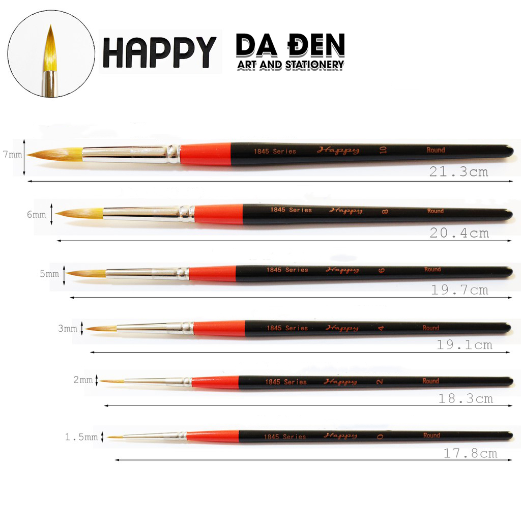 [HCM]Cọ Vẽ Màu Nước Happy Art Round