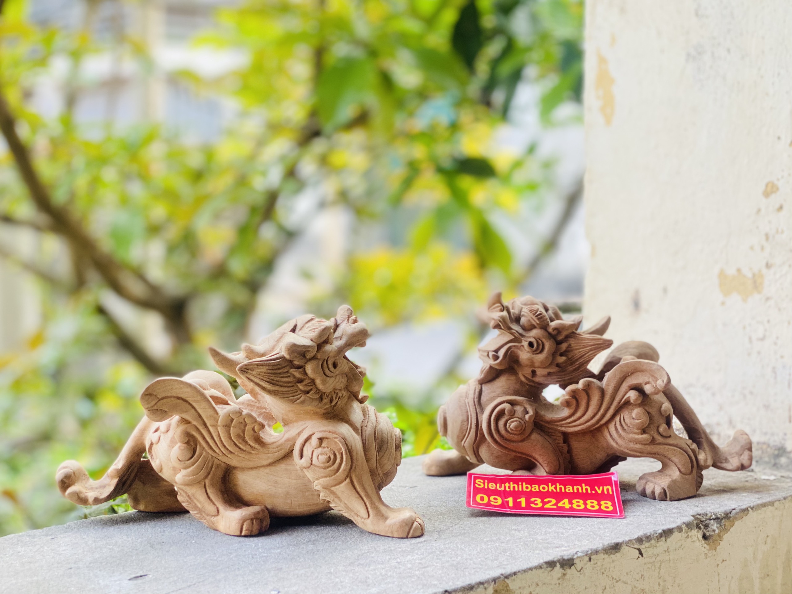 Tỳ hưu phong thủy gỗ xá xị 20cm