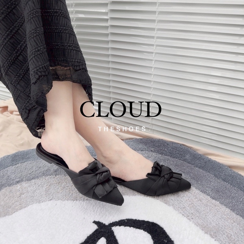 Giày bệt nữ bít mũi nhọn dúng nơ thắt Cloud the shoes