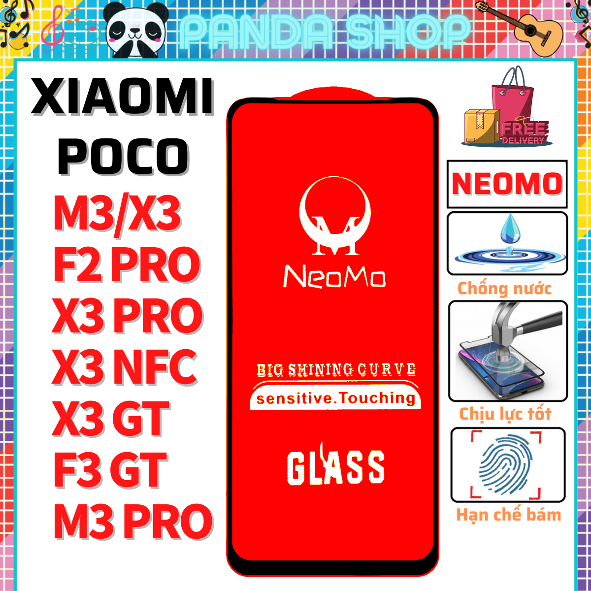 [SIÊU CHUẨN]Kính cường lực Xiaomi Poco M3, X3, X3 NFC, X3 PRO, F2 PRO, X3 GT, F3 GT, M3 PRO - Phủ Nano - Full màn hình - Độ trong suốt cực cao.