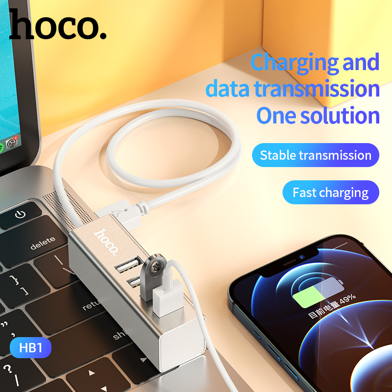 HOCO Bộ Chia Cổng USB 4 Cổng Micro USB HB1 Bộ Chuyển Đổi Kết Nối Usb