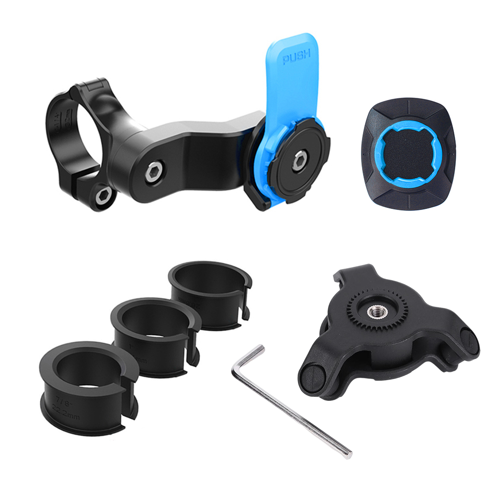 【Innovative】 Motorcycle Bike Phone Holder Shock Absorber Quad Lock MTB Handlebar Phone Stand ° Rotatable Navigation Support Bracket