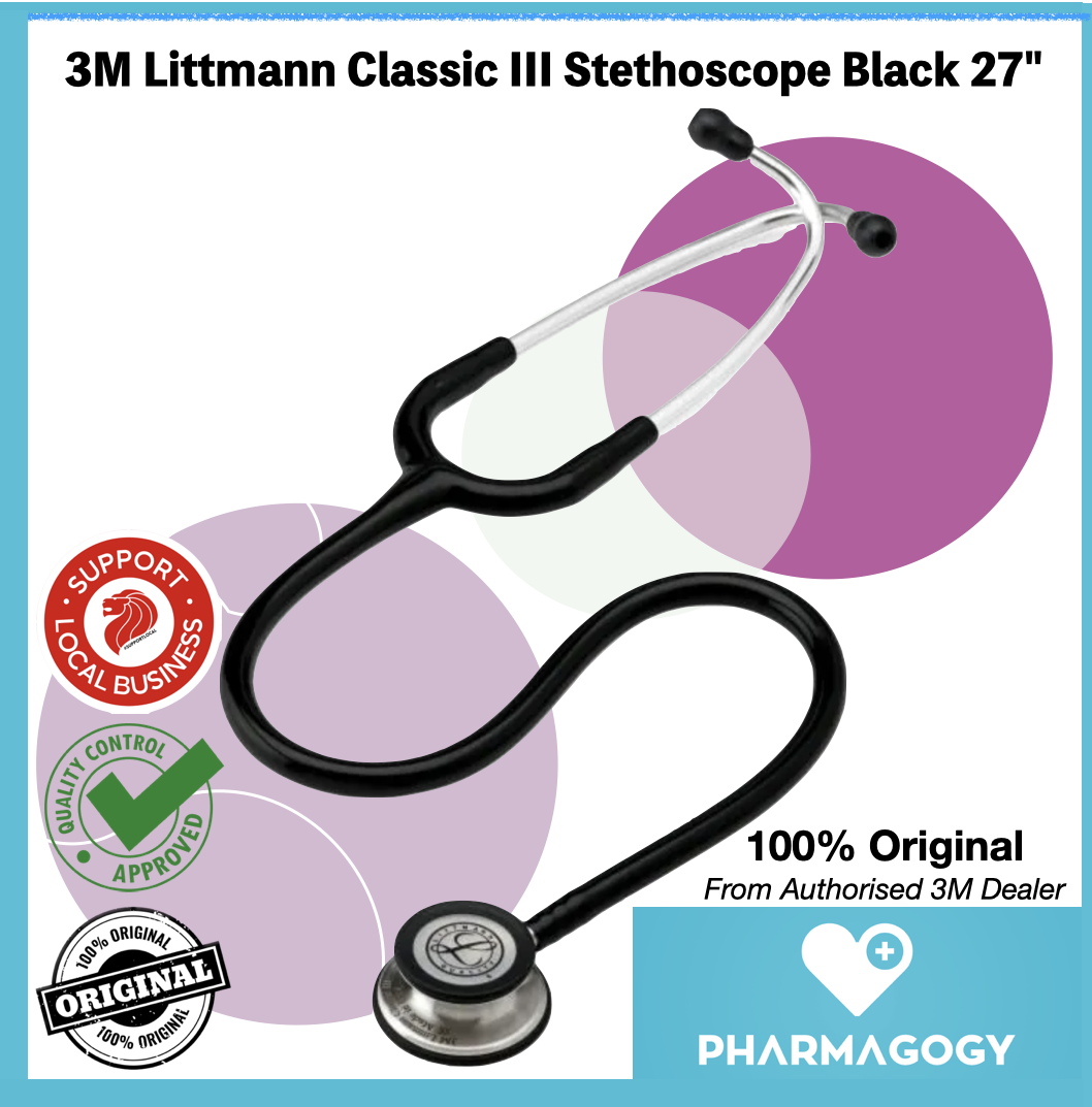 3M Littmann Classic III Stethoscope 5620 Black Tube 27" Stethoscopes