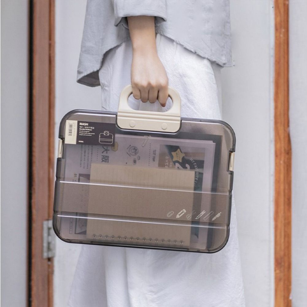 【NovaBazaar】Archives Office School A4 File Organizer Box Folder Certificates Storage Case Document Storage. 