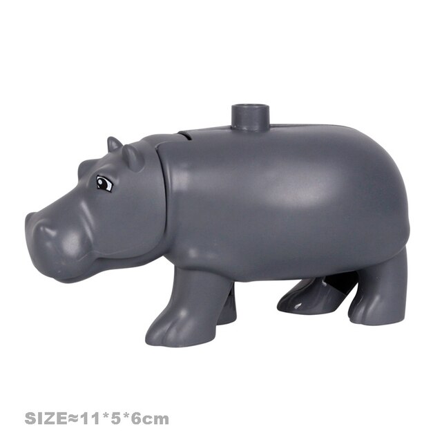 Big Building Blocks Accessories Farm Animals Zoo Compatible with duplos Cat Pig Dog Rabbit Monkey Hippo Sheep Children Toys Gift