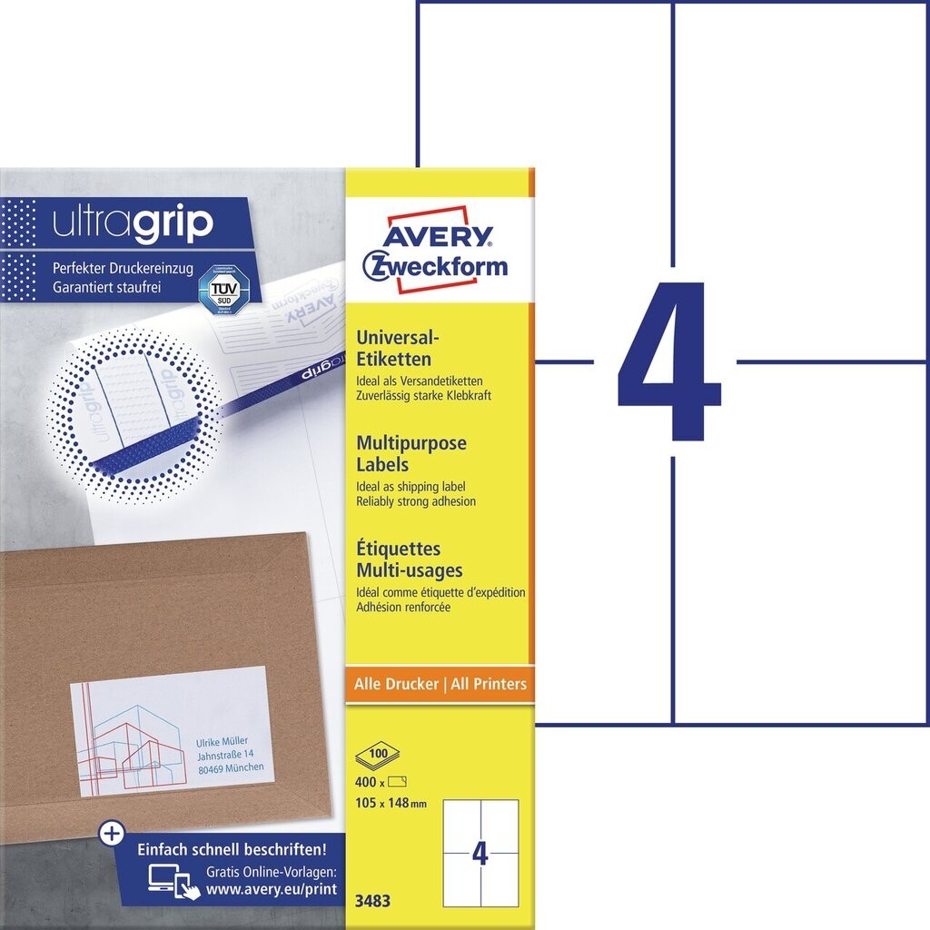 Avery Zweckform Multi Purpose Labels Z3483 Lazada Singapore