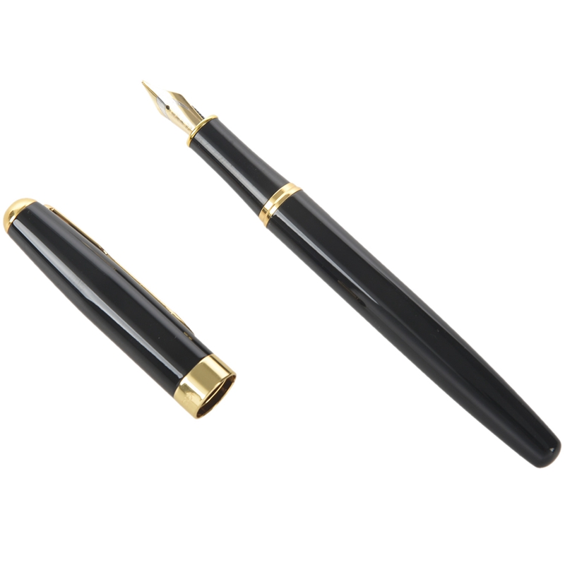 Gullor Baoer Füllfederhalter – Golden & Schwarz, 18k Vergoldete Feder | Mit Konverter & Patronen