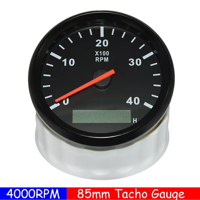 【The-Best】 4krpm Tacho Gauge With Hour Meter 85mm Tach Gauge Sensor Rev ...