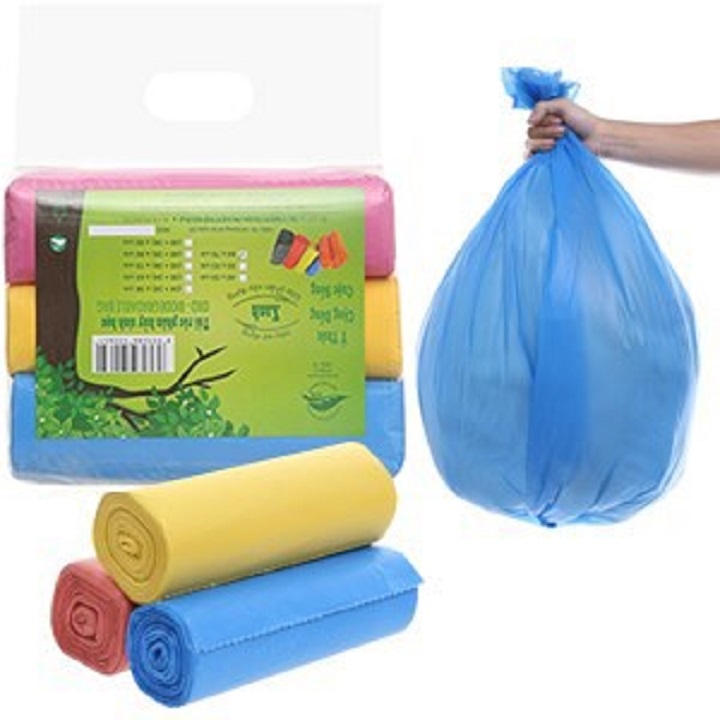 Túi đựng rác - combo 3 cuộn túi đựng rác tự 3 màu -1 kg