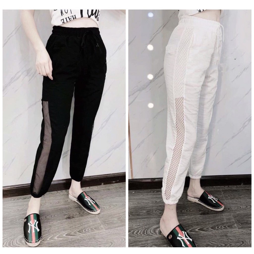 Quần jogger đũi phối lưới 2 bên siêu cá