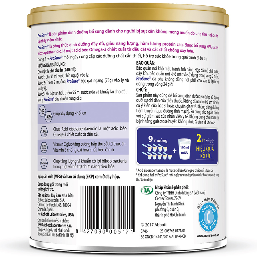Sữa Bột ProSure - 380G (Dành cho người ung thư)