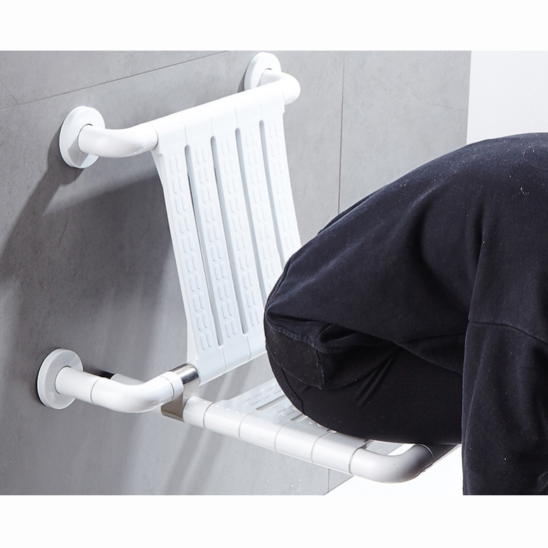 Wall Mounted Shower Seat With Backrest Fold Up Shower Seat
