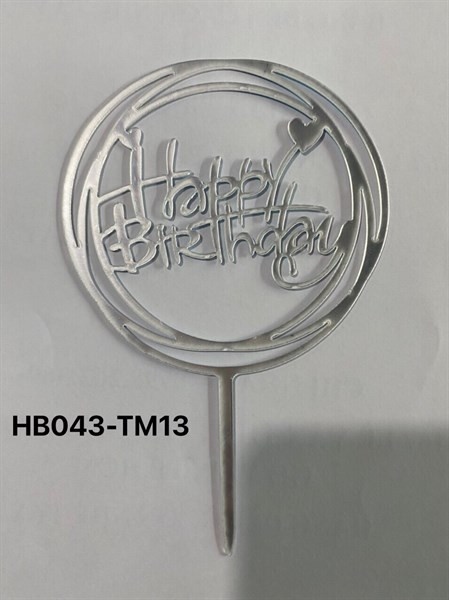 [TM4, TM9, TM12, TM13, TM16] Que cắm mica chữ HPBD - 1 cái