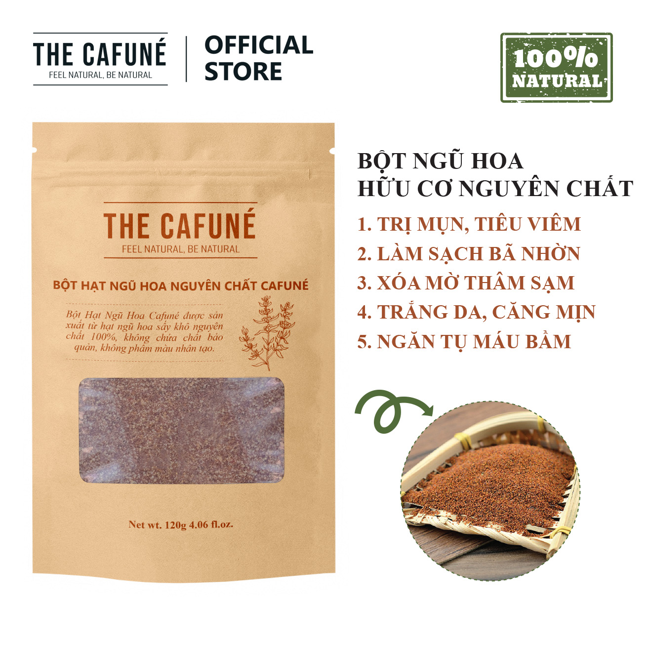 Bột ngũ hoa Cafuné - hữu cơ nguyên chất 100% (60 Gram)