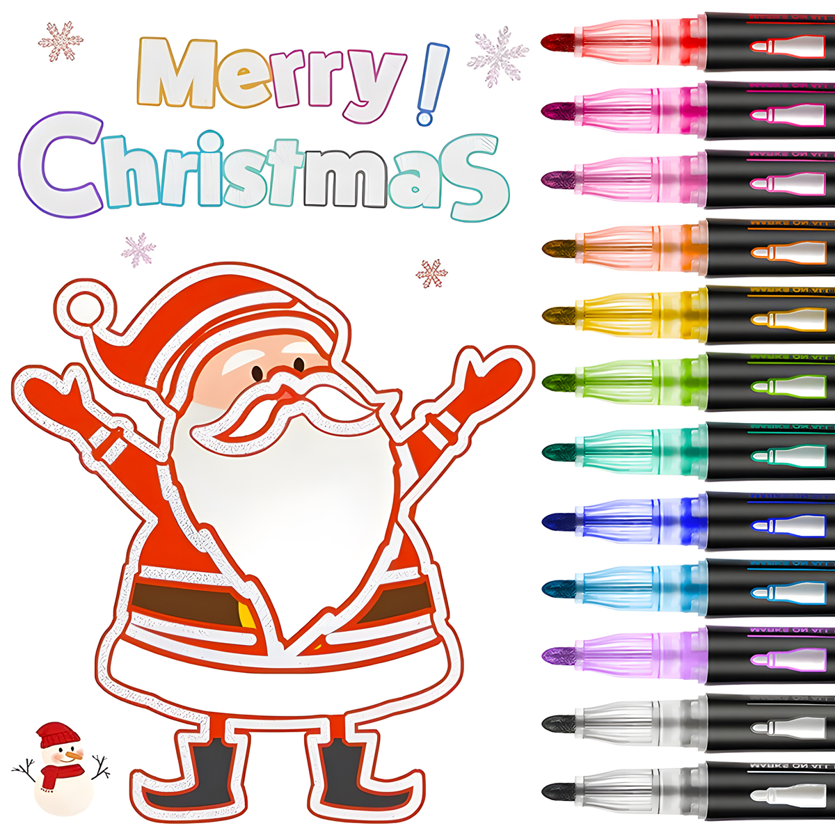 Double Line Outline Metallic Markers Pens, Double Line Pen, Glitter Drawing Pens for Greeting Cards, Craft, Posters, Paint. 