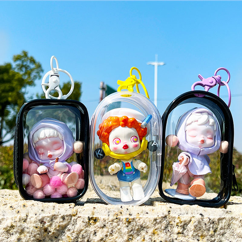 HANGDIAN【Miễn phí vận chuyển】Túi lưu trữ PVC độ thấm cao xương nhựa ba chiều Túi trẻ em đóng hộp đồ chơi sưu tập trong suốt hiển thị túi lưu trữ