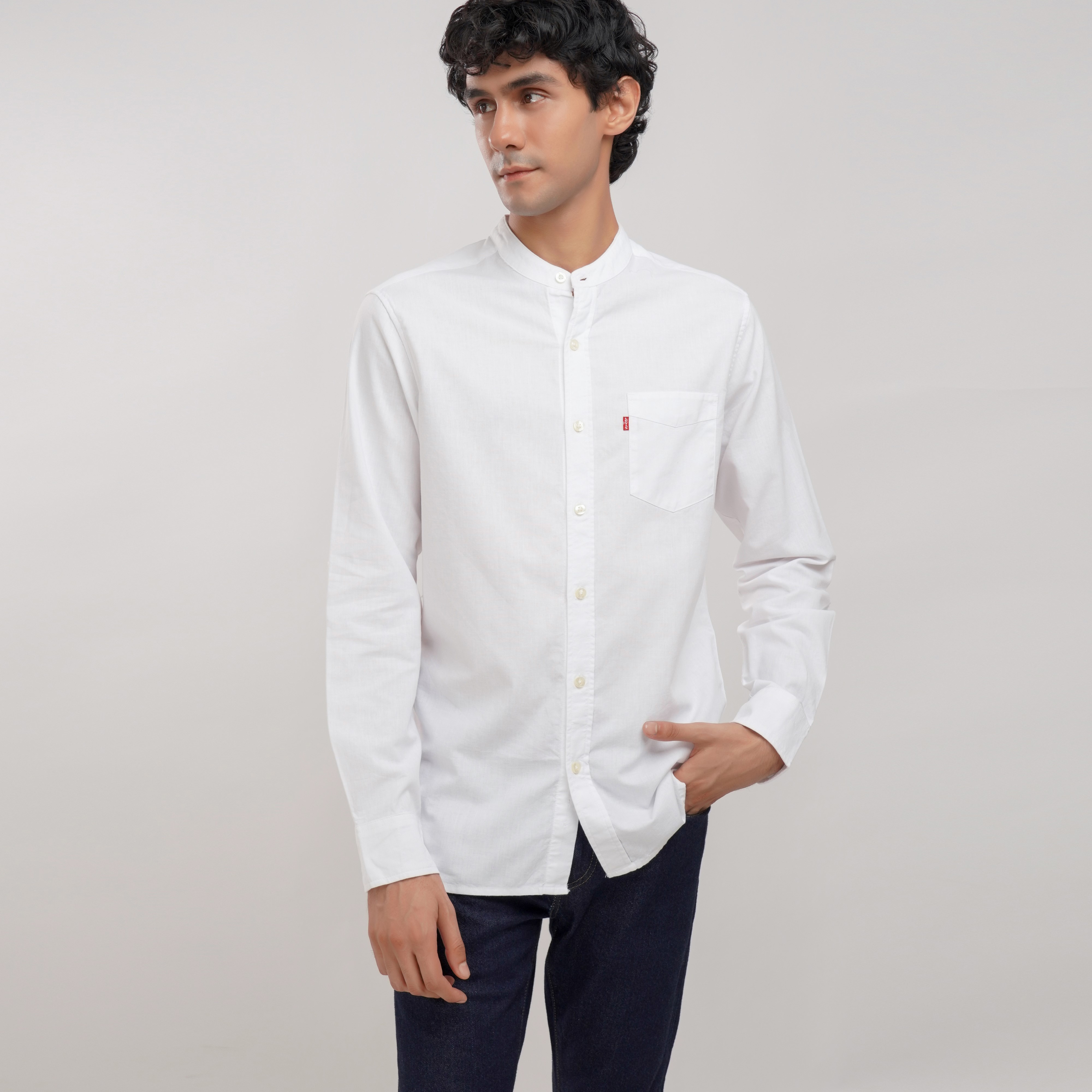 Levi's® Men's Banded Collar 1 Pocket Shirt. 