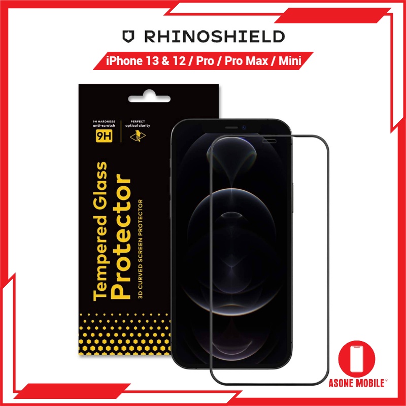 RhinoShield Screen Protector Compatible with [iPhone 13 mini] | 9H 3D  Curved Edge to Edge Tempered Glass - Full Coverage Clear and Scratch  Resistant