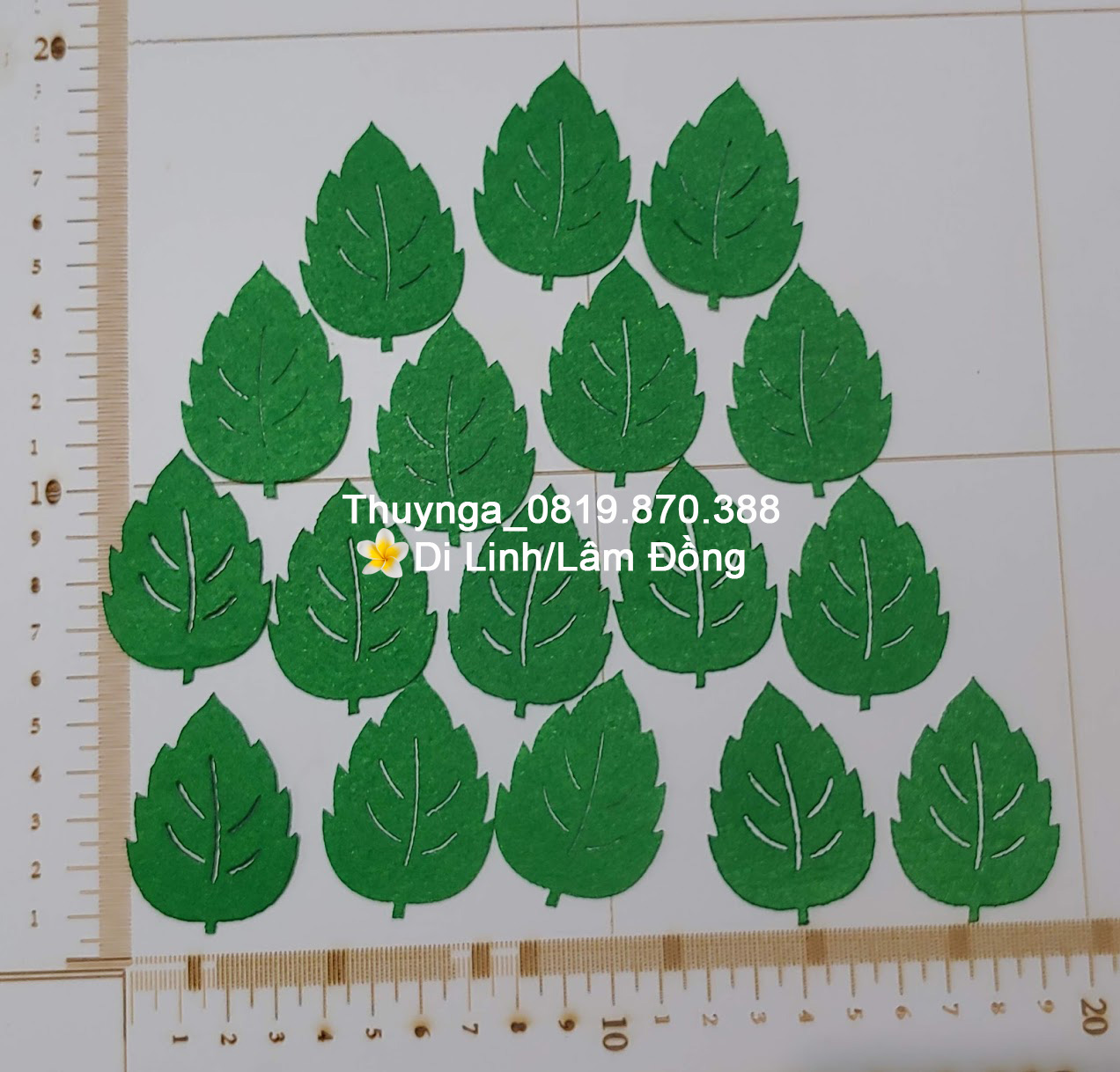 Sét 20 lá hh vải nỉ dài 5.5cm mầm non