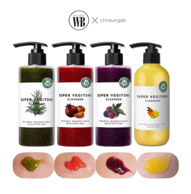 Sữa Rửa Mặt Rau Củ 3 in 1 Tẩy Trang - Rửa Mặt - Thải Độc Tố Wonder Bath Super Vegitoks Cleanser 300ml [3 Phân Loại]