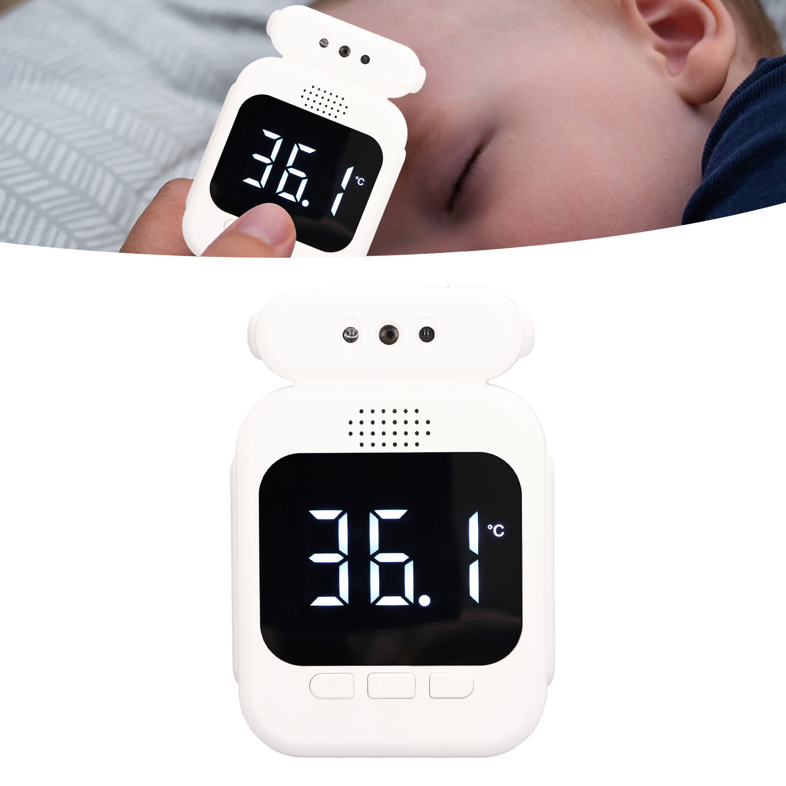Infrared Thermometer Voice Alarm Infrared Temperature Meter for Shopping Mall