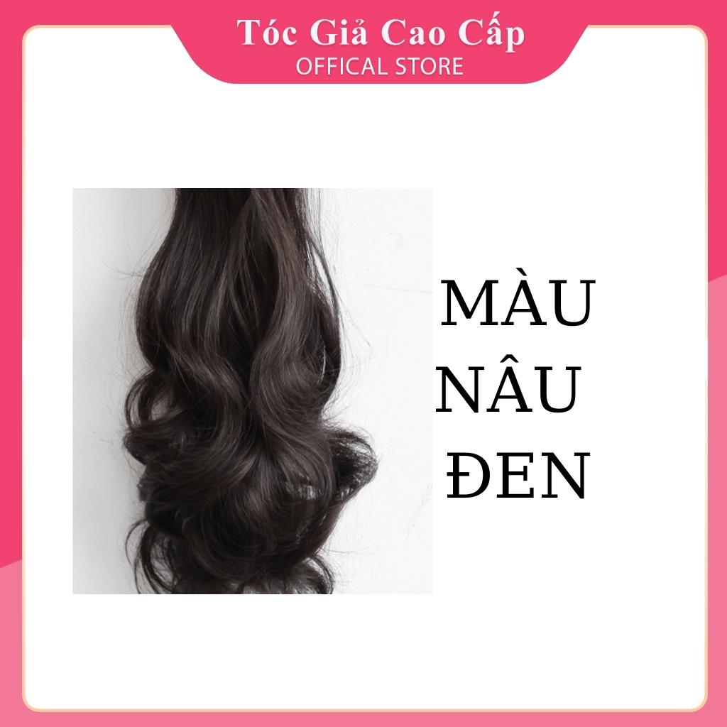 Tóc giả nữ ngoặm xoăn cao cấp, tóc xoăn nhẹ đẹp, 45cm, p103