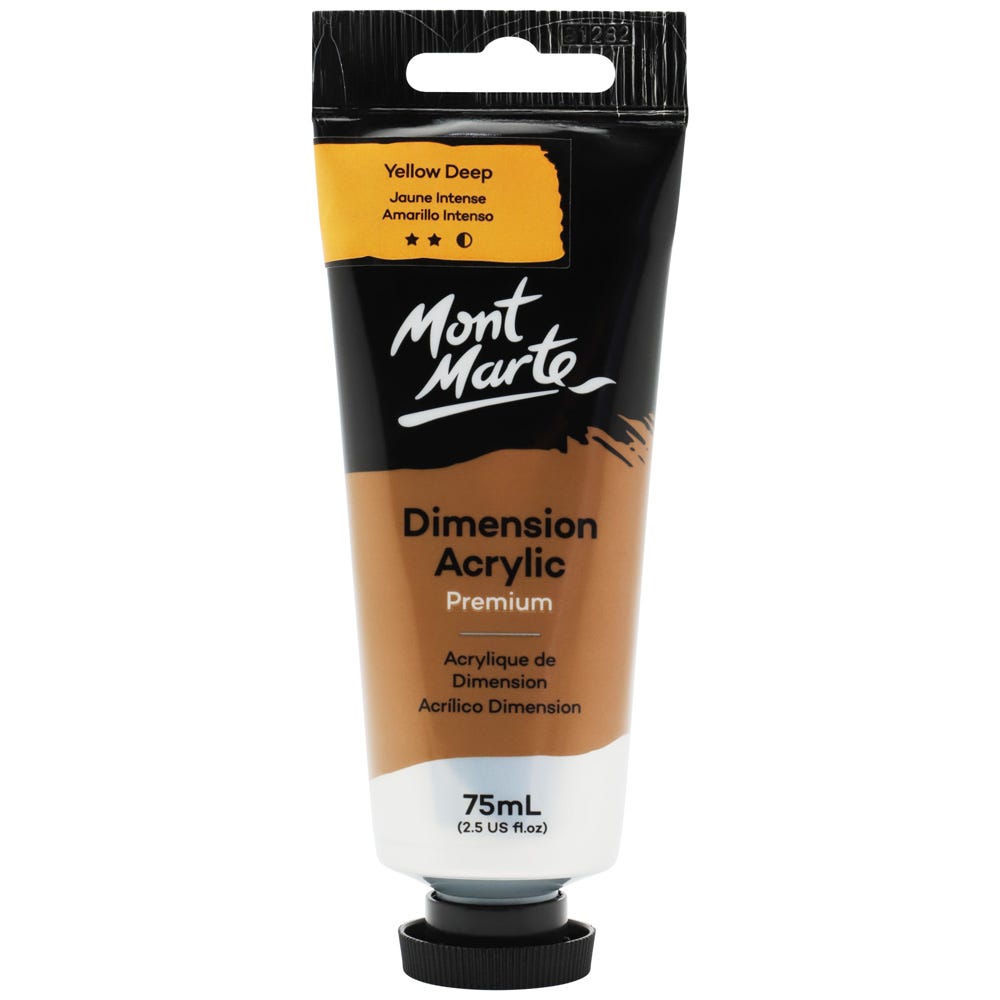 Mont Marte Dimension Acrylic 75ml-Yellow Deep.
