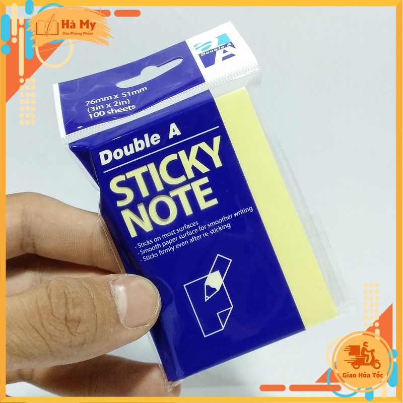 Xấp 100 Tờ Giấy note - Giấy ghi chú Vàng Double A