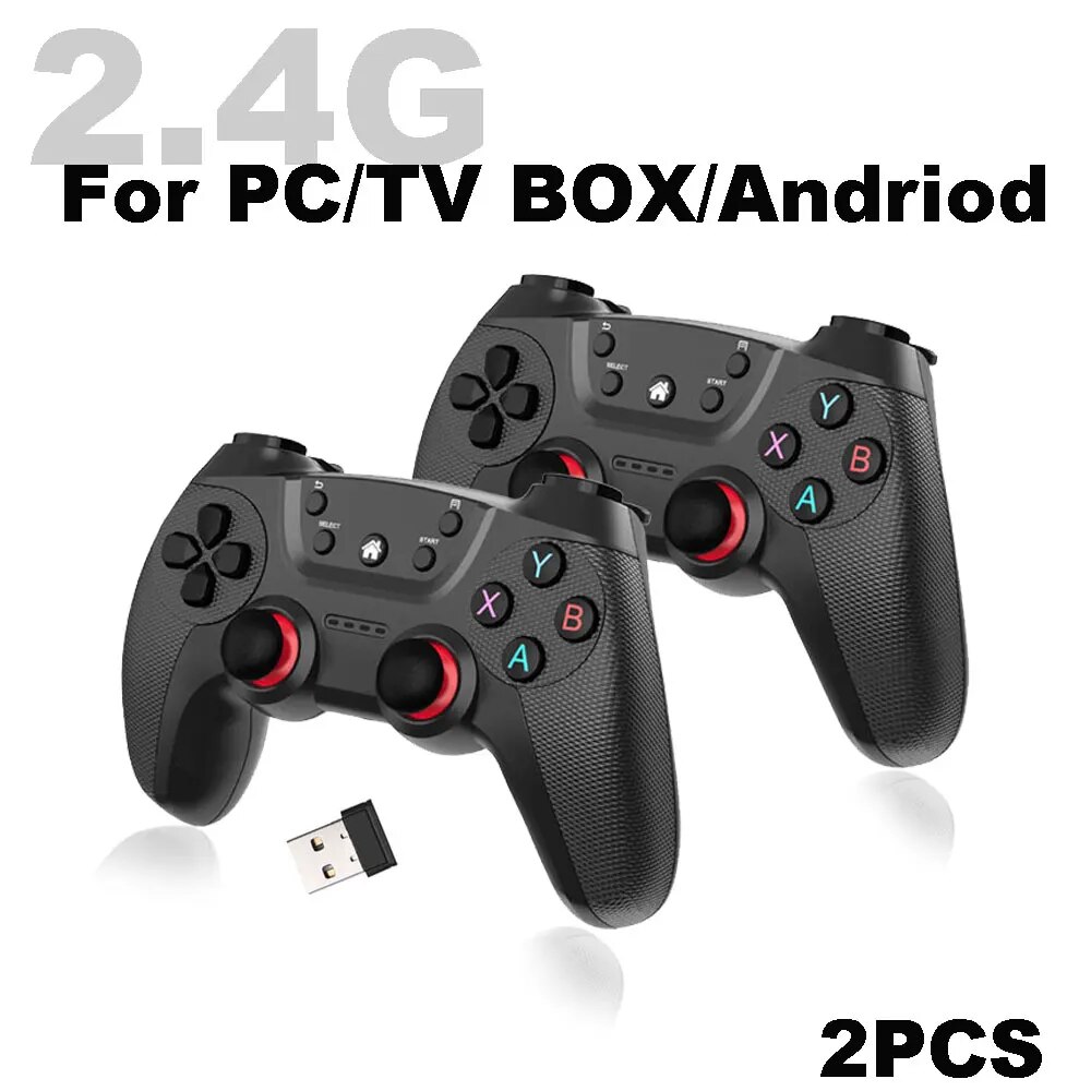 Dual Wireless Controller for PC 2.4G Gamepad For Game Box/PC/Android TV Box Joystick Support Two-player Game Controllers