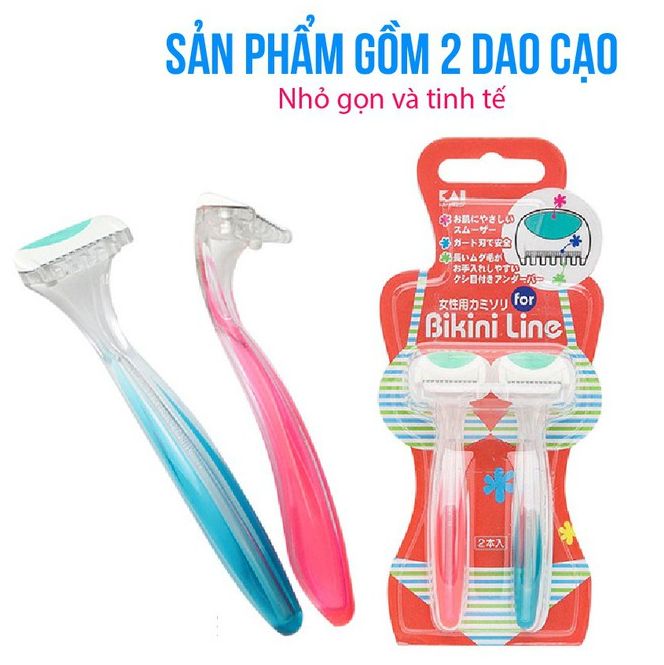 Set 2 dao cạo lông vùng kín bikini line kai nhật bản