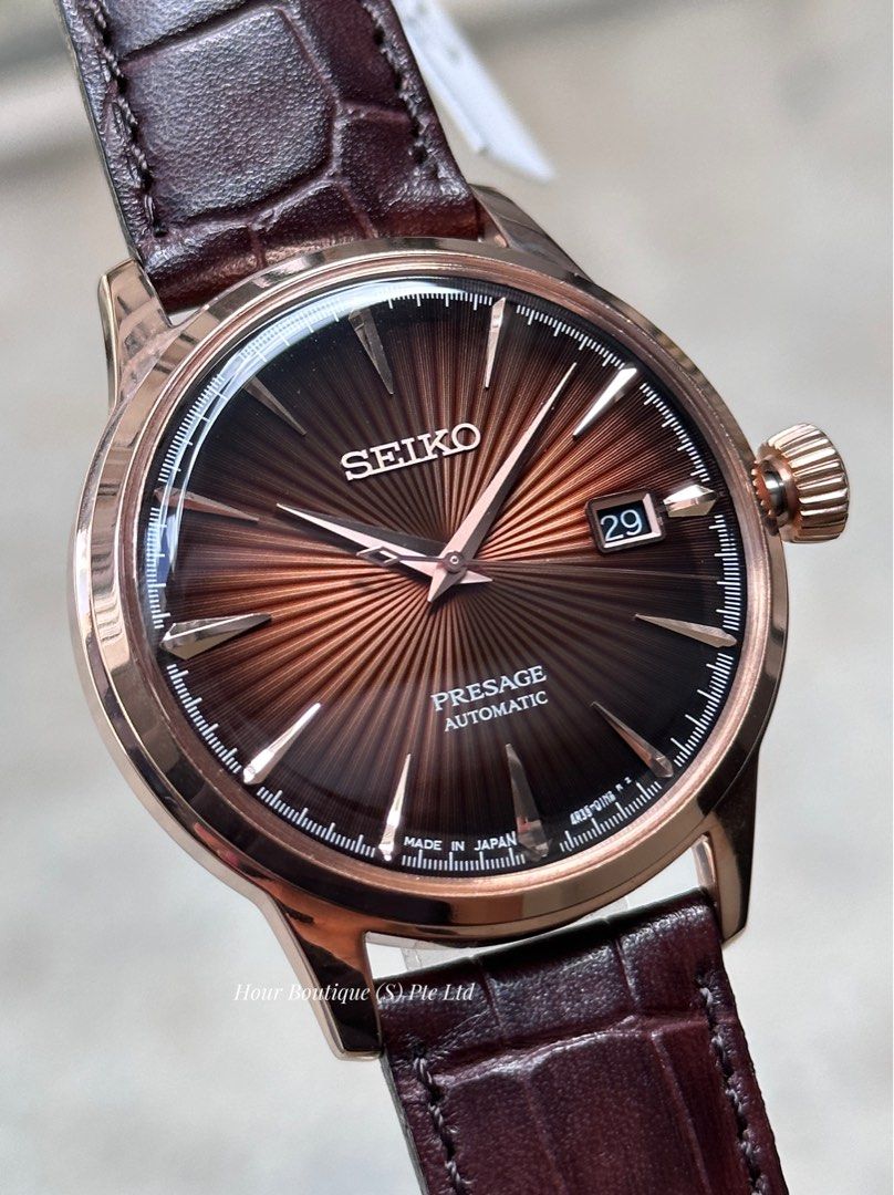 MADE IN JAPAN BRAND NEW SEIKO PRESAGE COCKTAIL TIME ROSE GOLD CASE BROWN  DIAL MENS AUTOMATIC DRESS WATCH SRPB46J1 SRPB46 | Lazada Singapore