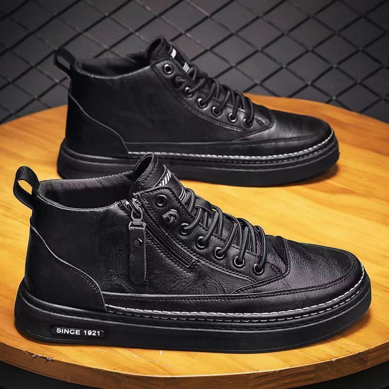 Giày boot namGiày Bốt Martin Da Có Khóa Kéo RKC343