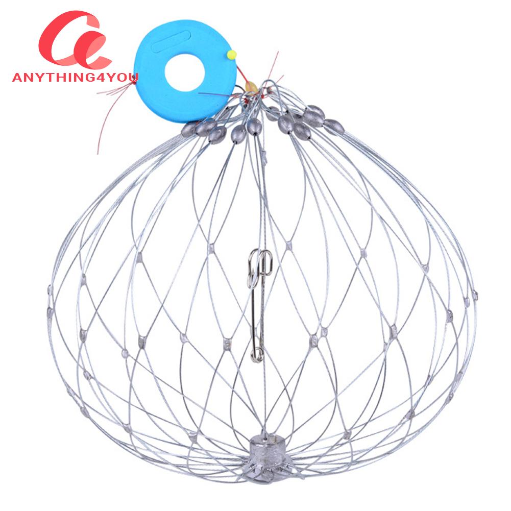 Wire Fish Crab Cage Automatic Open Closing Crab Fishing Traps Steel Wire Collapsible for Saltwater Seawater