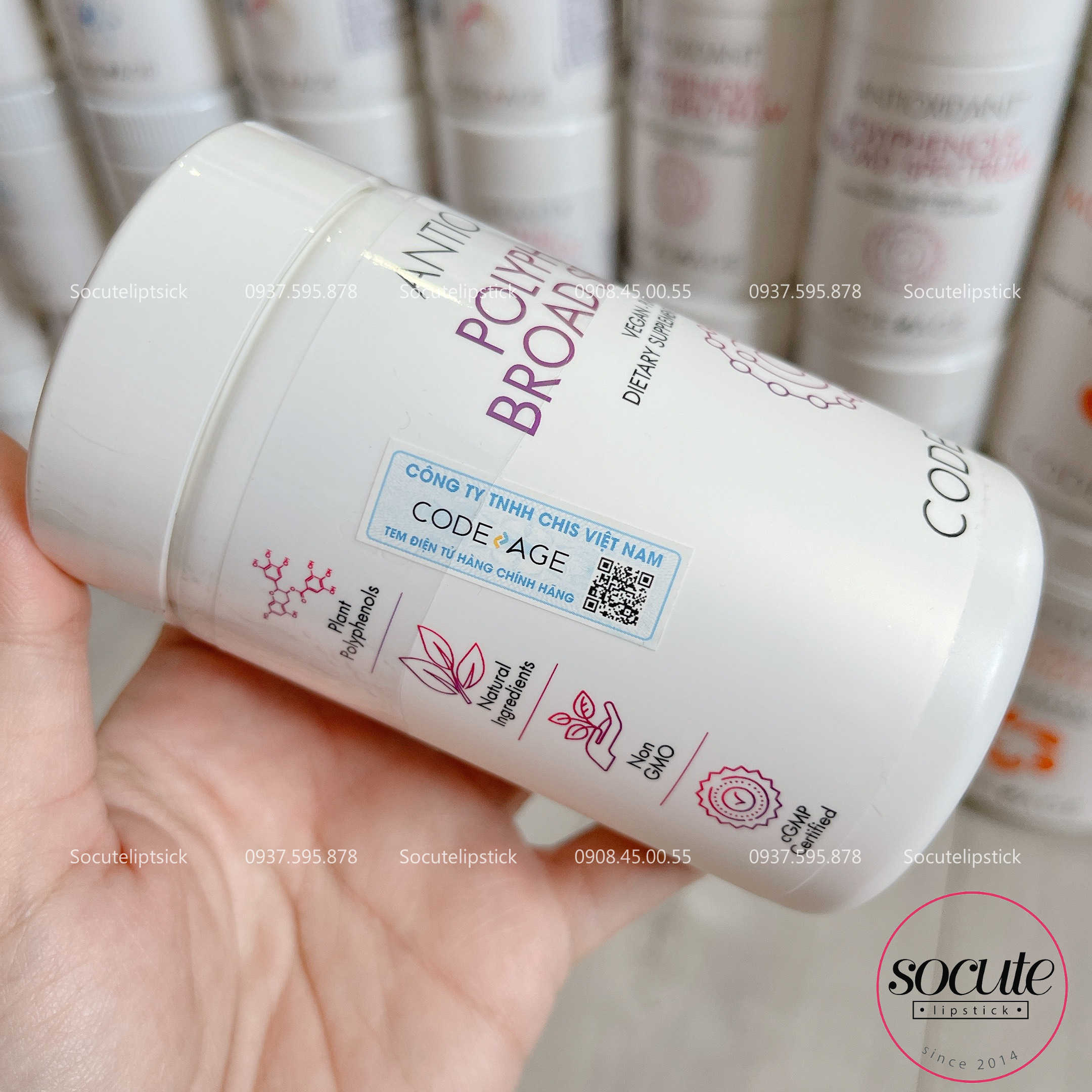 [Tem Chính Hãng] Viên Chống nắng sáng da Codeage Polyphenols Broad Spectrum 120 Viên
